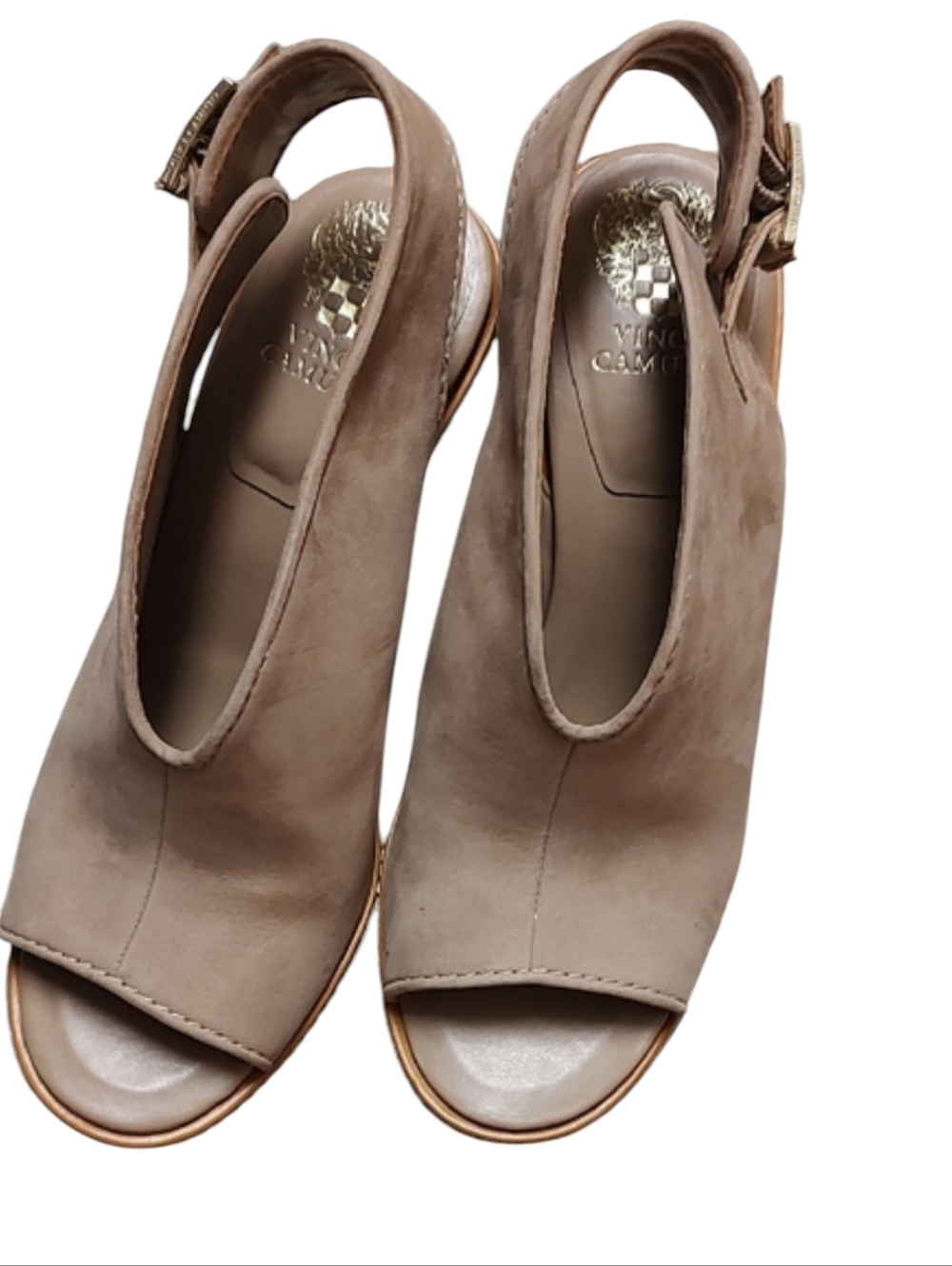Vince Camuto Taupe Slingback Heels - Picture 4 of 7
